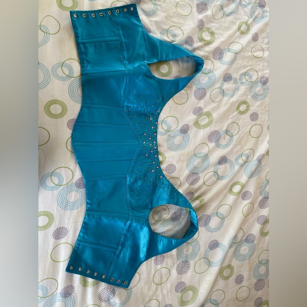Danielle Guzio Satin Beaded Lace-up Bustier Top - Picture 8 of 10